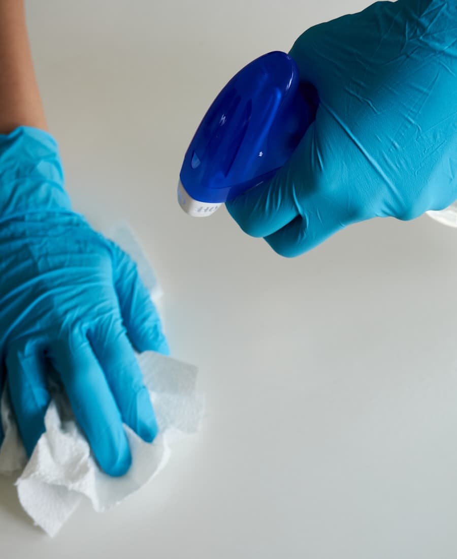 Detail-focused cleaning professional at work